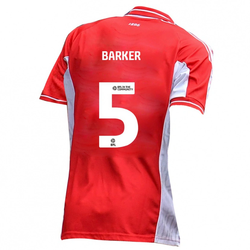 Danxen Kinderen Charlie Barker #5 Rood Wit Thuisshirt Thuistenue 2025/26 T-Shirt België