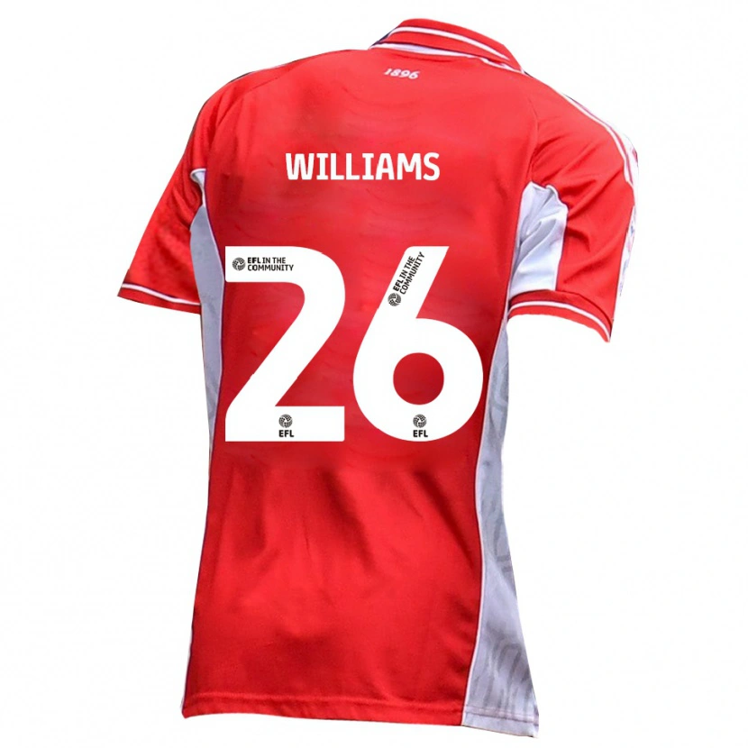 Danxen Kinderen Jay Williams #26 Rood Wit Thuisshirt Thuistenue 2025/26 T-Shirt België