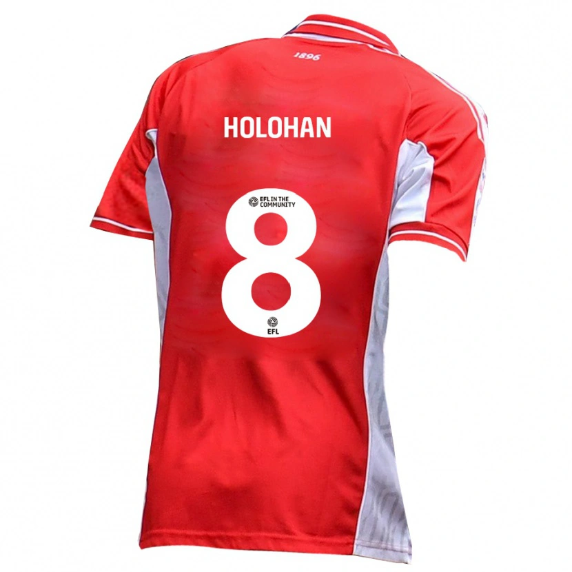 Danxen Kinderen Gavan Holohan #8 Rood Wit Thuisshirt Thuistenue 2025/26 T-Shirt België