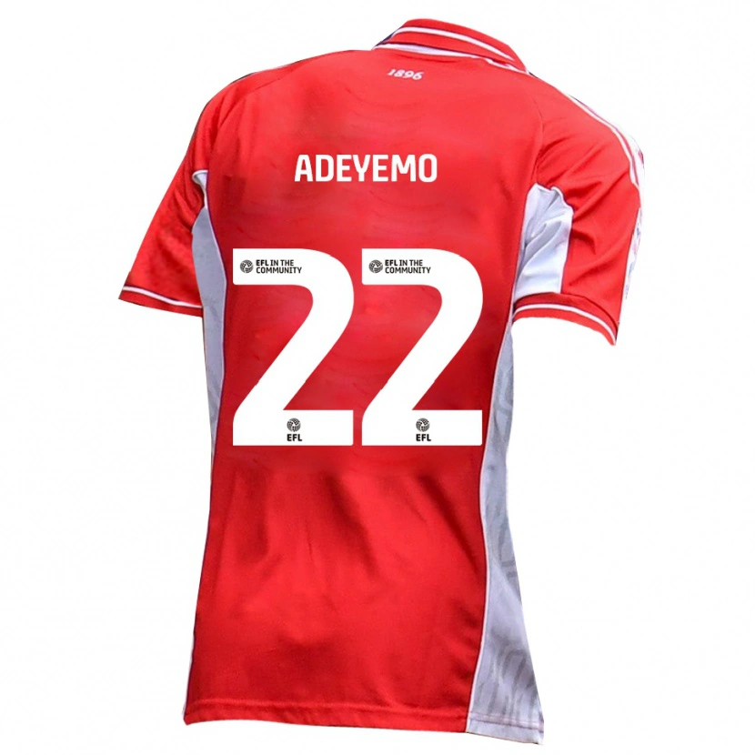 Danxen Kinderen Ade Adeyemo #22 Rood Wit Thuisshirt Thuistenue 2025/26 T-Shirt België