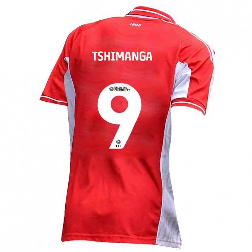 Danxen Kinderen Kabongo Tshimanga #9 Rood Wit Thuisshirt Thuistenue 2025/26 T-Shirt België