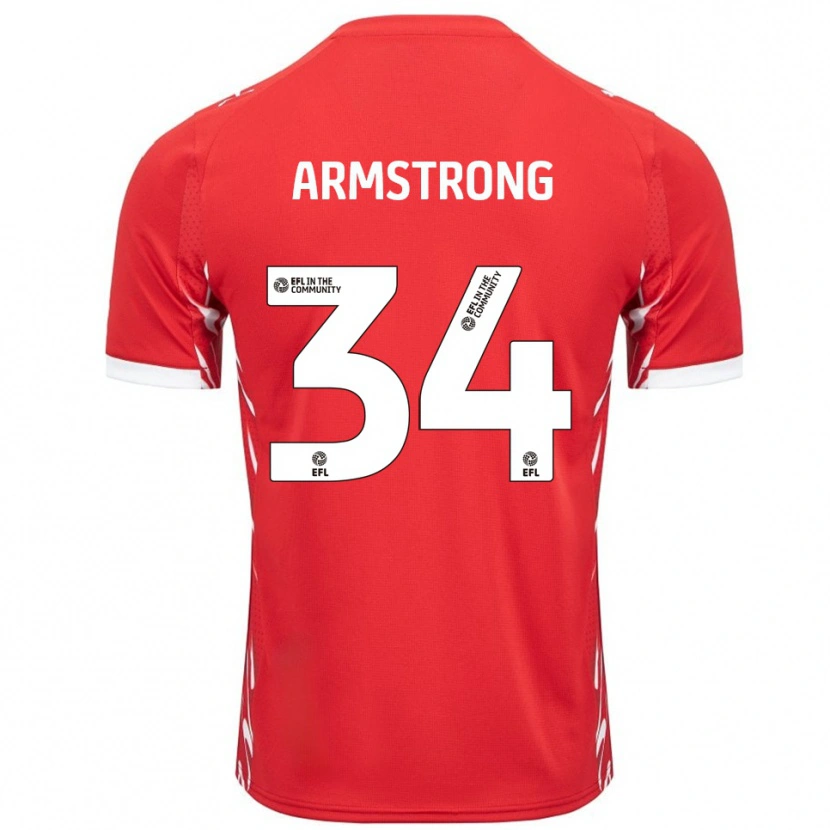 Danxen Kinderen Oliver Armstrong #34 Rood Wit Thuisshirt Thuistenue 2025/26 T-Shirt België