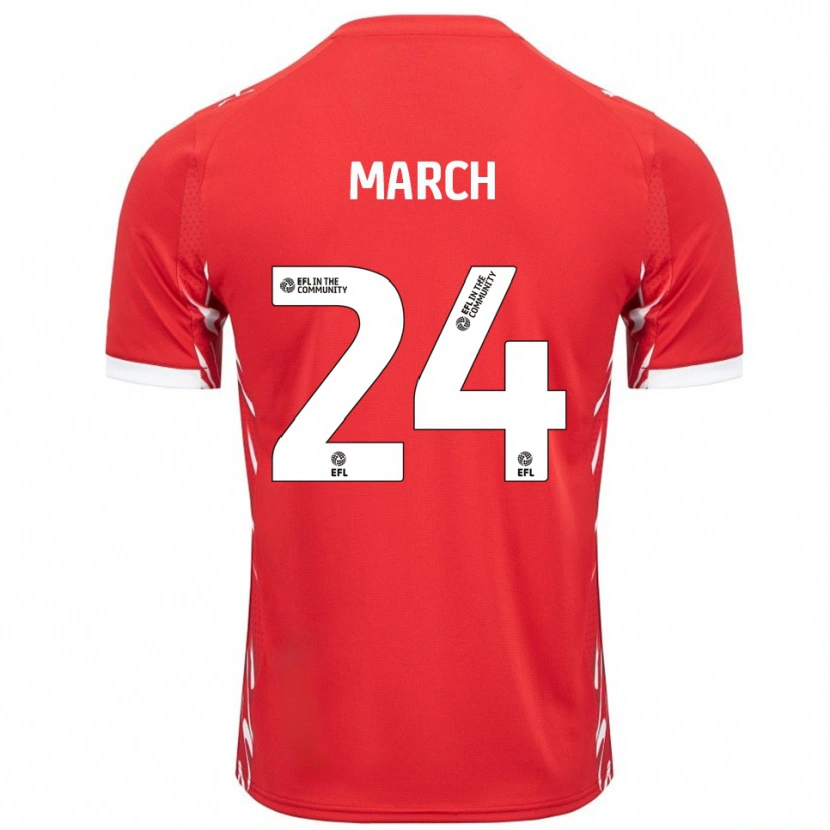 Danxen Kinderen Josh March #24 Rood Wit Thuisshirt Thuistenue 2025/26 T-Shirt België