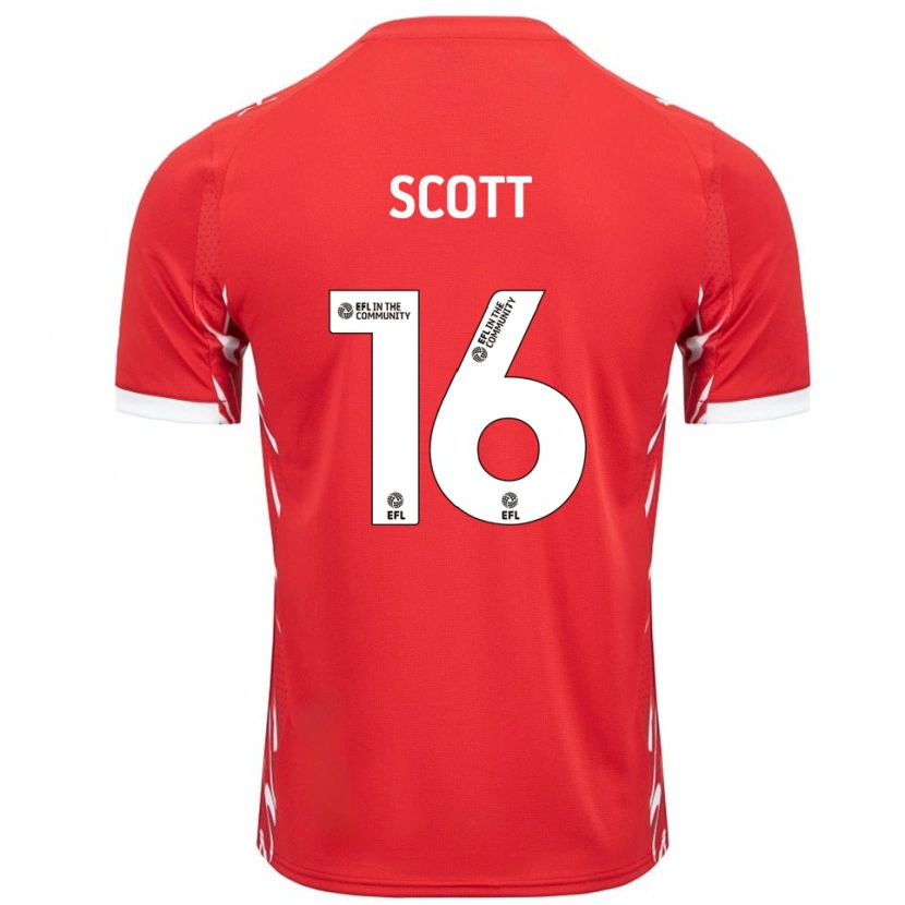 Danxen Kinderen Iago Scott #16 Rood Wit Thuisshirt Thuistenue 2025/26 T-Shirt België