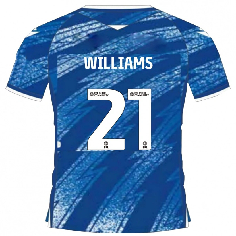 Danxen Kinderen Euan Williams #21 Blauw Wit Thuisshirt Thuistenue 2025/26 T-Shirt België