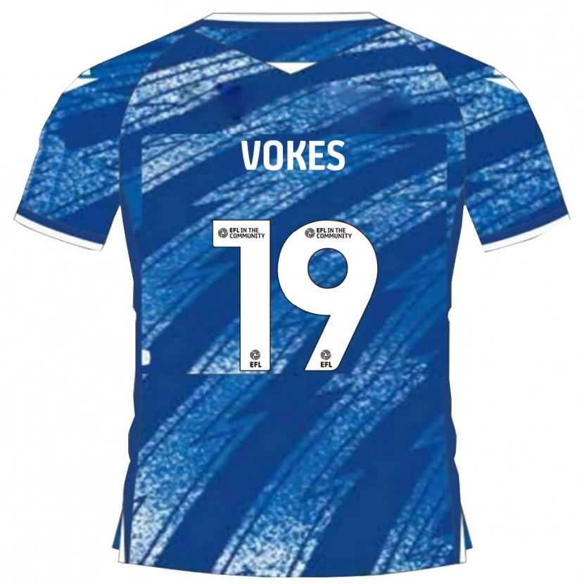 Danxen Kinderen Sam Vokes #19 Blauw Wit Thuisshirt Thuistenue 2025/26 T-Shirt België