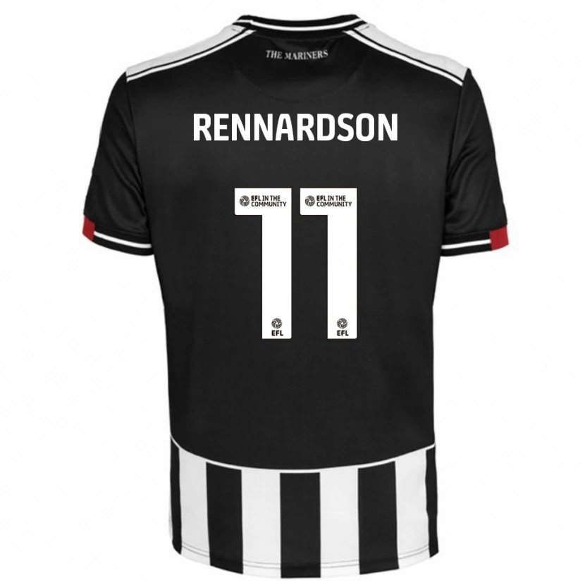 Danxen Kinderen Tom Rennardson #11 Zwart Wit Rood Thuisshirt Thuistenue 2025/26 T-Shirt België
