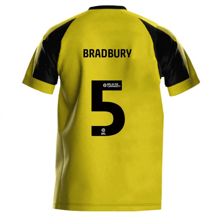 Danxen Kinderen Tom Bradbury #5 Geel Grijs Thuisshirt Thuistenue 2025/26 T-Shirt België