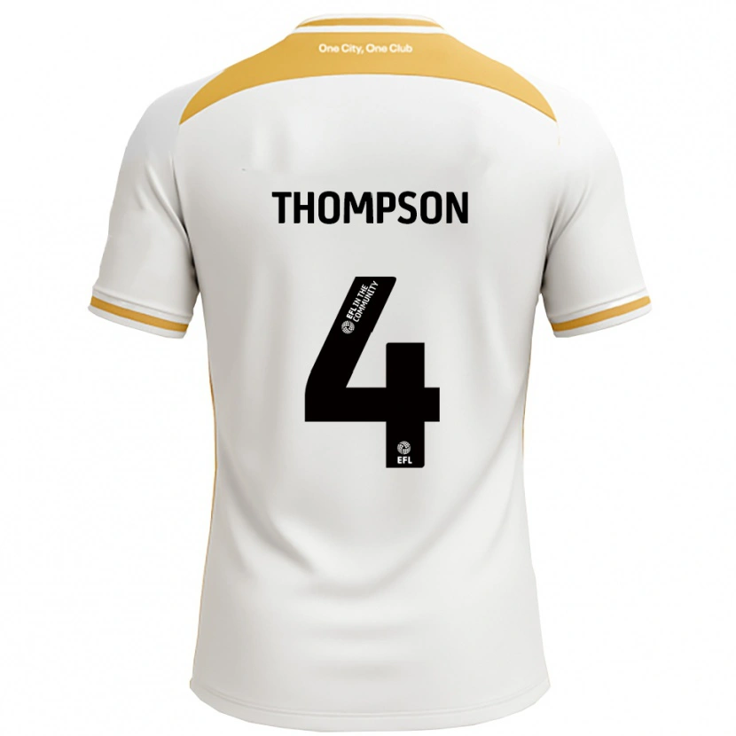 Danxen Kinderen Nathan Thompson #4 Wit Goud Thuisshirt Thuistenue 2025/26 T-Shirt België