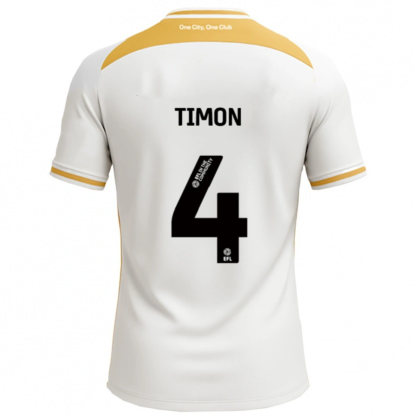 Danxen Kinderen Amelie Timon #4 Wit Goud Thuisshirt Thuistenue 2025/26 T-Shirt België