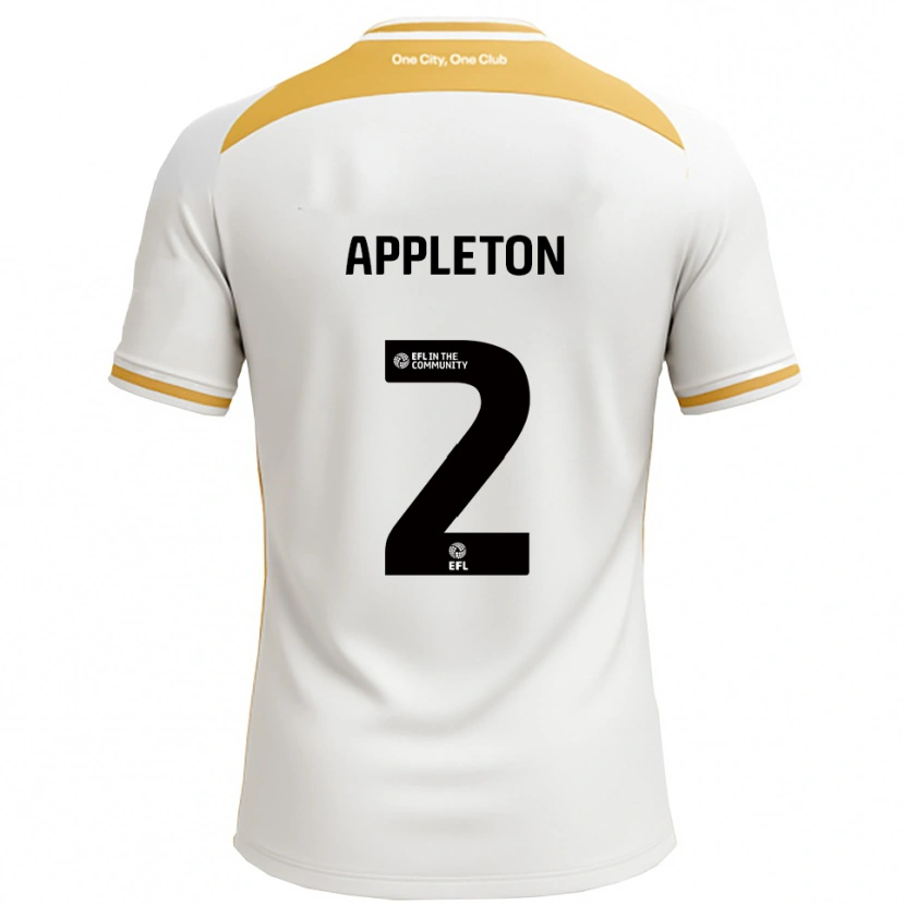 Danxen Kinderen Tara Appleton #2 Wit Goud Thuisshirt Thuistenue 2025/26 T-Shirt België