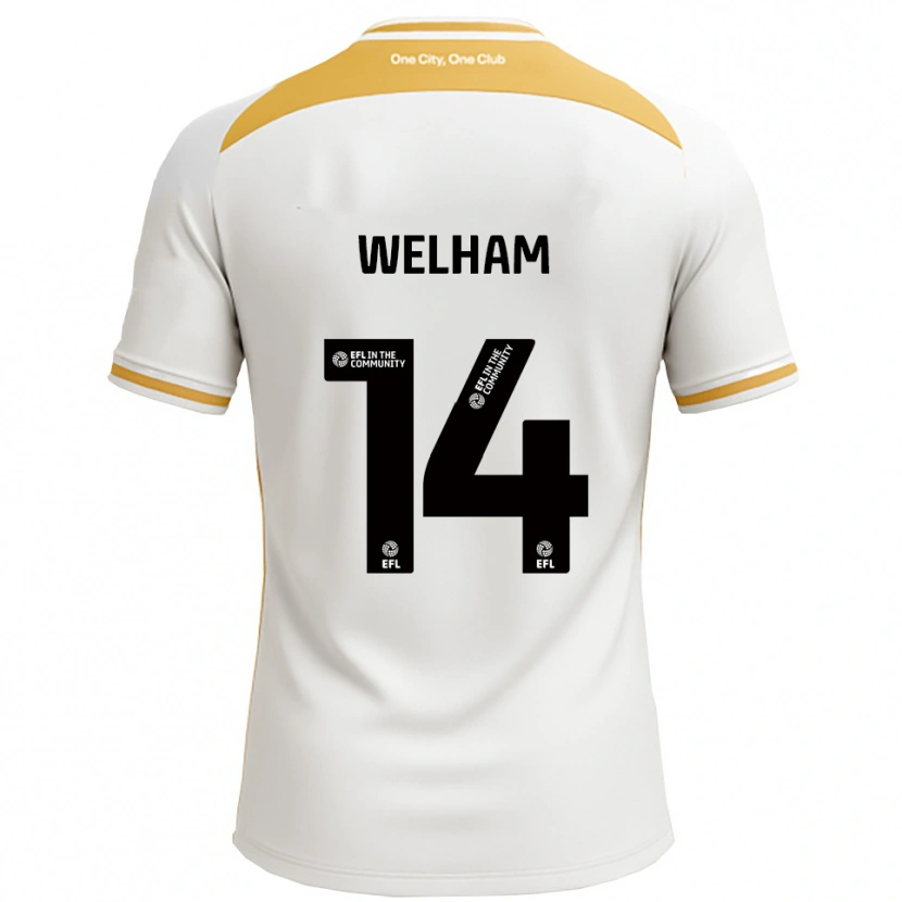 Danxen Kinderen Madeline Welham #14 Wit Goud Thuisshirt Thuistenue 2025/26 T-Shirt België