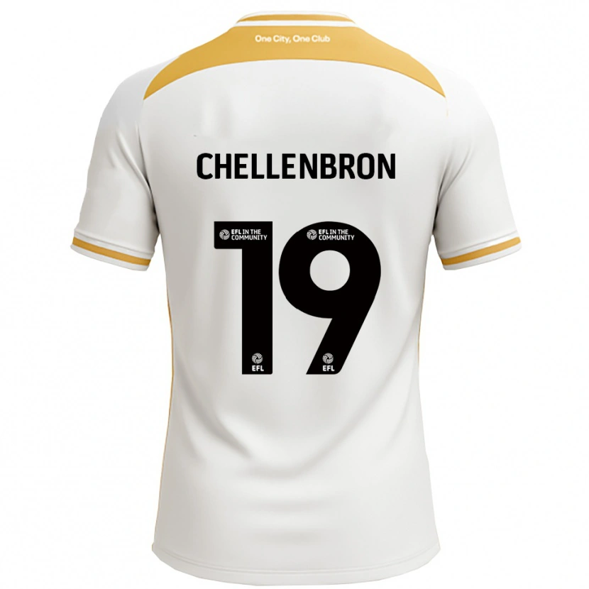 Danxen Kinderen Katie Chellenbron #19 Wit Goud Thuisshirt Thuistenue 2025/26 T-Shirt België