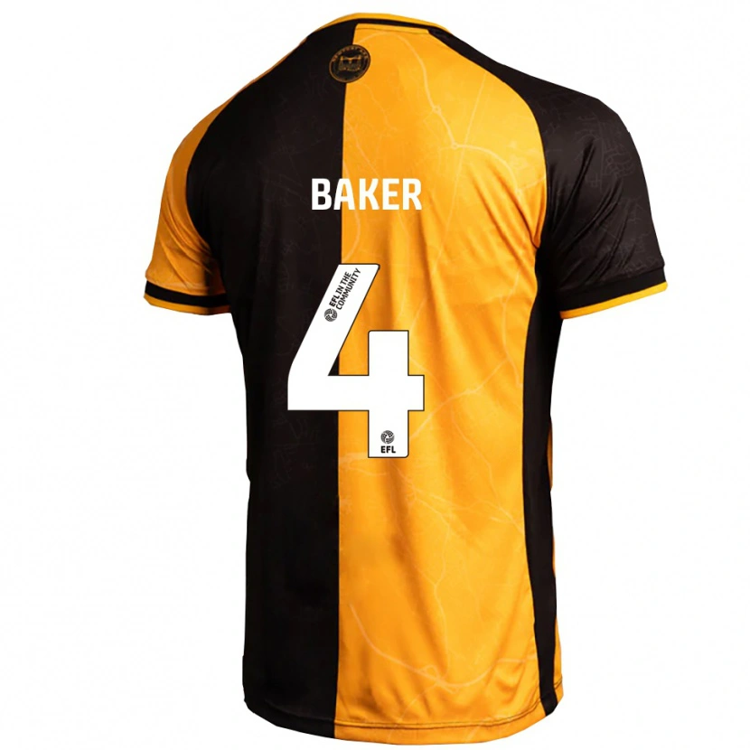 Danxen Kinderen Matthew Baker #4 Geel Zwart Thuisshirt Thuistenue 2025/26 T-Shirt België