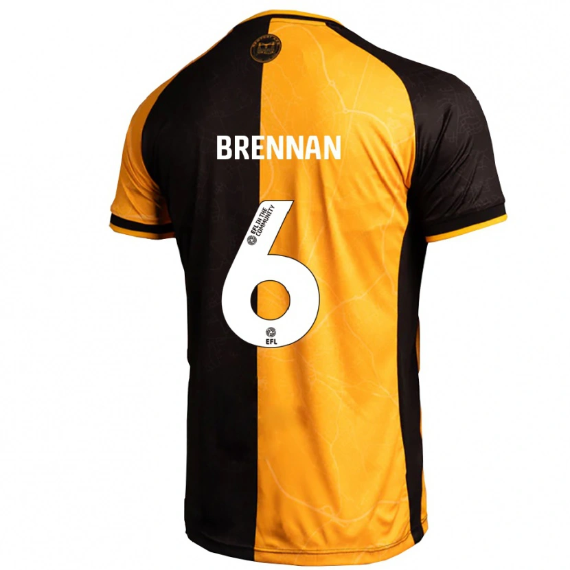 Danxen Kinderen Ciaran Brennan #6 Geel Zwart Thuisshirt Thuistenue 2025/26 T-Shirt België