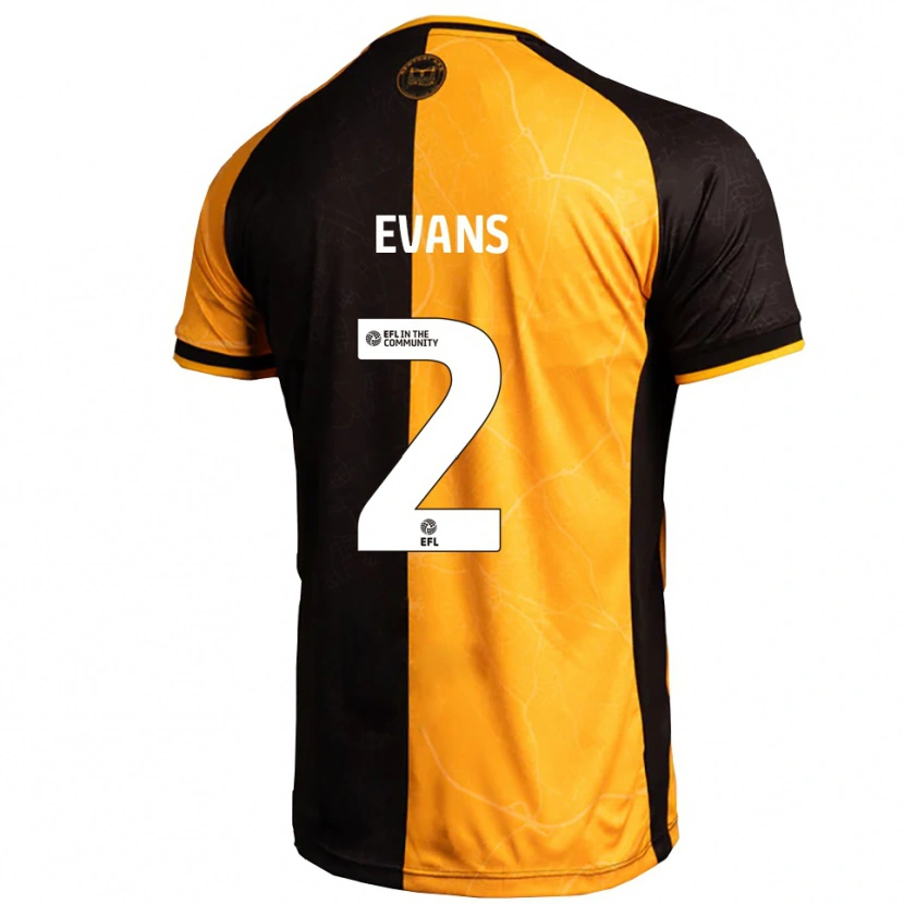 Danxen Kinderen Cameron Evans #2 Geel Zwart Thuisshirt Thuistenue 2025/26 T-Shirt België
