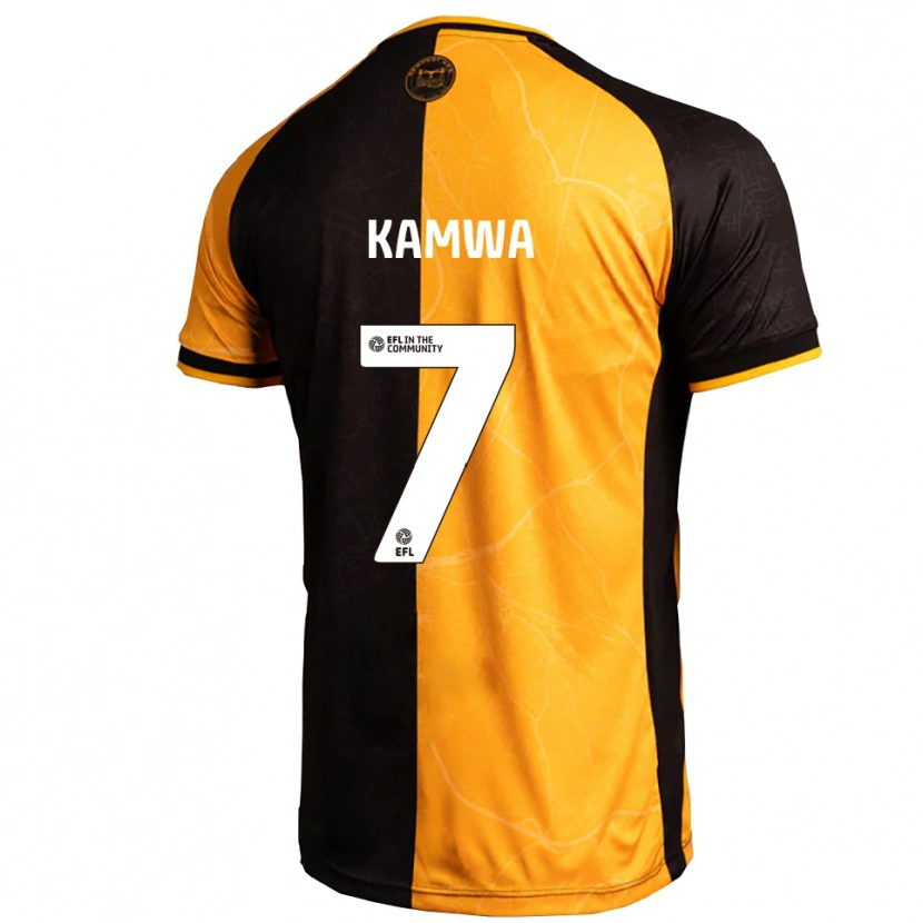 Danxen Kinderen Bobby Kamwa #7 Geel Zwart Thuisshirt Thuistenue 2025/26 T-Shirt België
