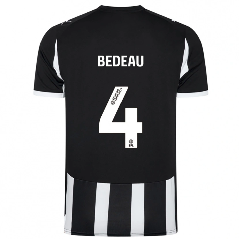Danxen Kinderen Jacob Bedeau #4 Zwart Wit Thuisshirt Thuistenue 2025/26 T-Shirt België