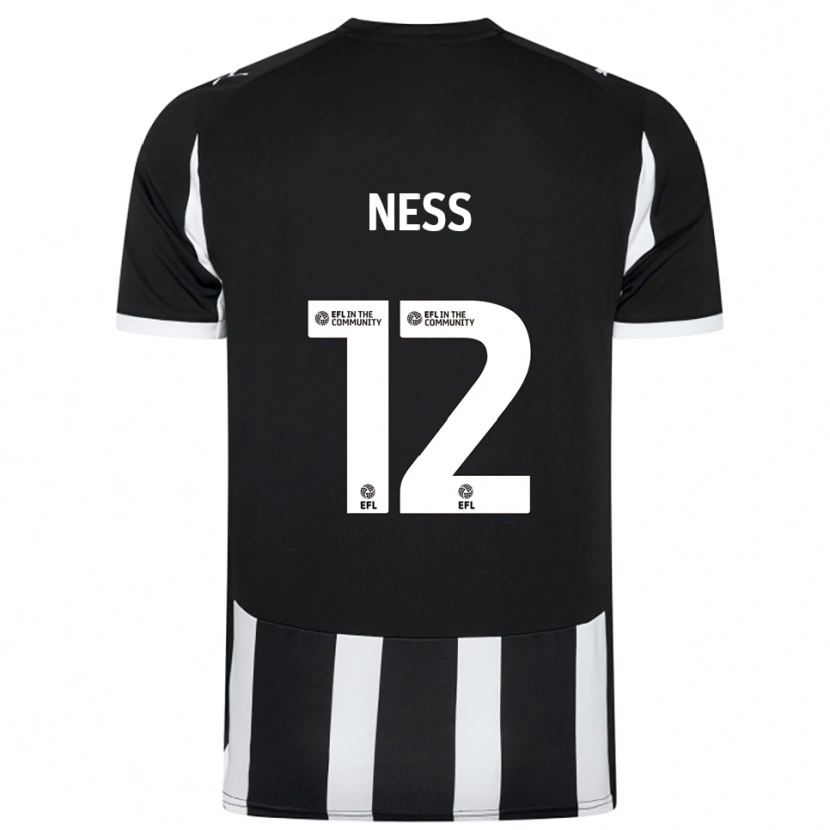 Danxen Kinderen Lucas Ness #12 Zwart Wit Thuisshirt Thuistenue 2025/26 T-Shirt België