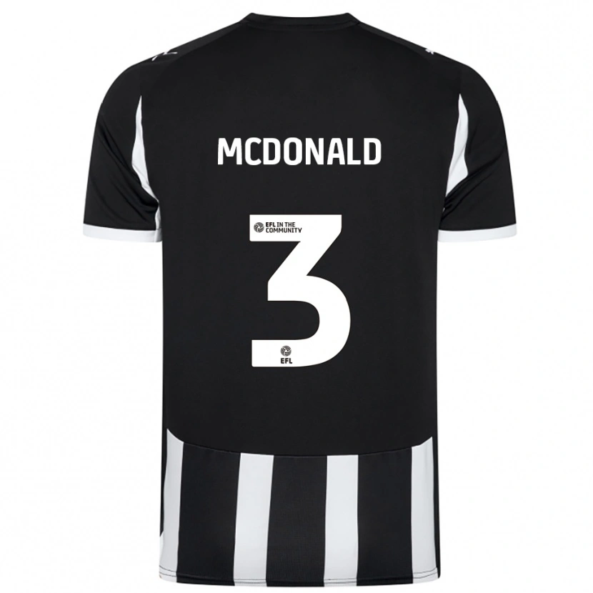 Danxen Kinderen Rod Mcdonald #3 Zwart Wit Thuisshirt Thuistenue 2025/26 T-Shirt België
