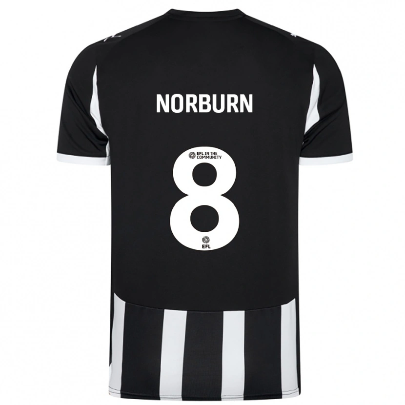 Danxen Kinderen Oliver Norburn #8 Zwart Wit Thuisshirt Thuistenue 2025/26 T-Shirt België