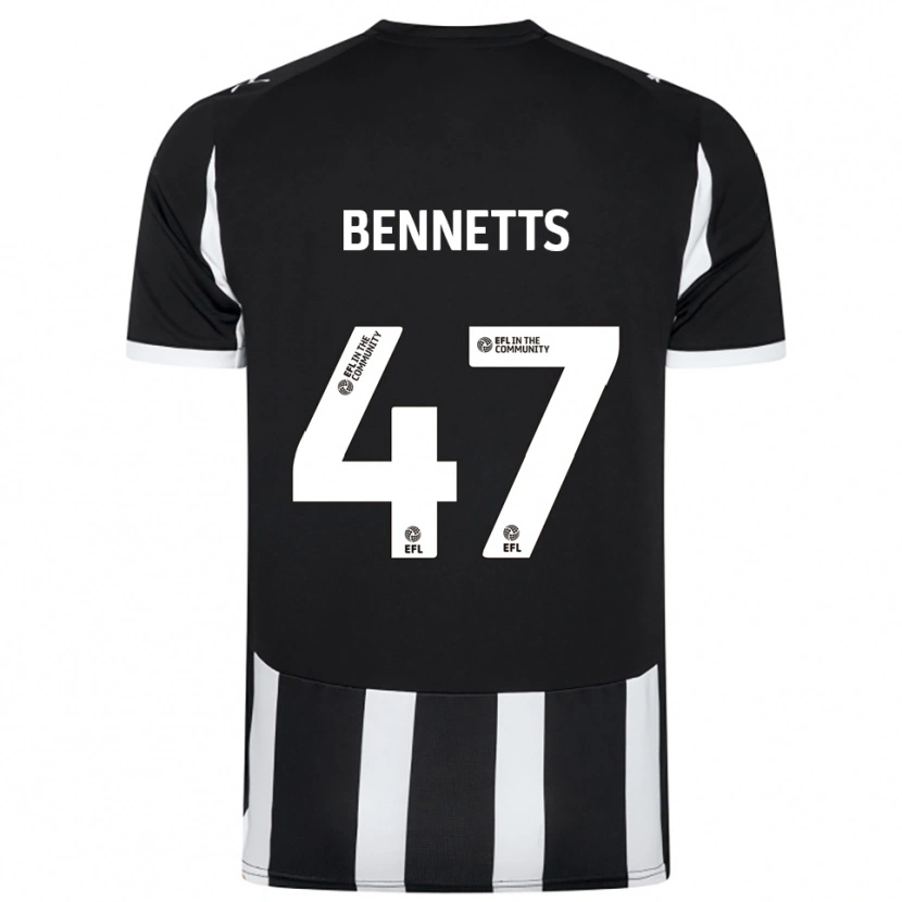 Danxen Kinderen Keanan Bennetts #47 Zwart Wit Thuisshirt Thuistenue 2025/26 T-Shirt België