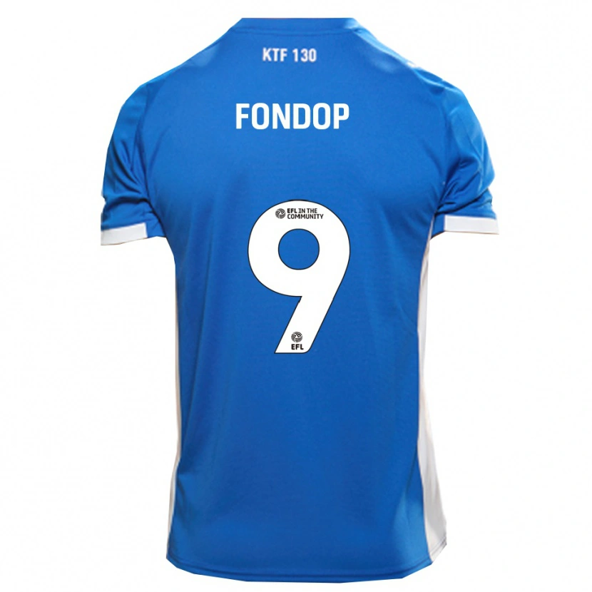 Danxen Kinderen Mike Fondop #9 Blauw Wit Thuisshirt Thuistenue 2025/26 T-Shirt België