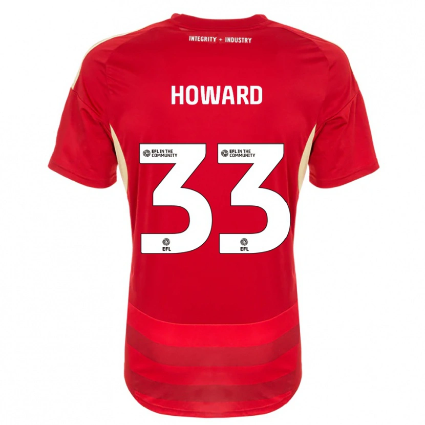 Danxen Kinderen Mark Howard #33 Rood Wit Thuisshirt Thuistenue 2025/26 T-Shirt België