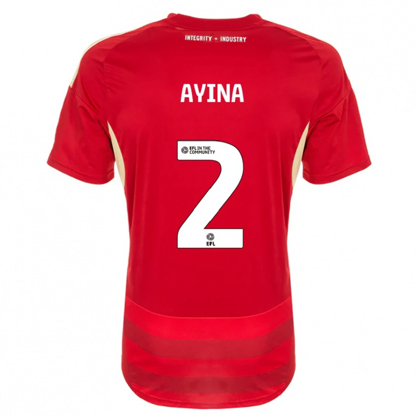 Danxen Kinderen Loick Ayina #2 Rood Wit Thuisshirt Thuistenue 2025/26 T-Shirt België