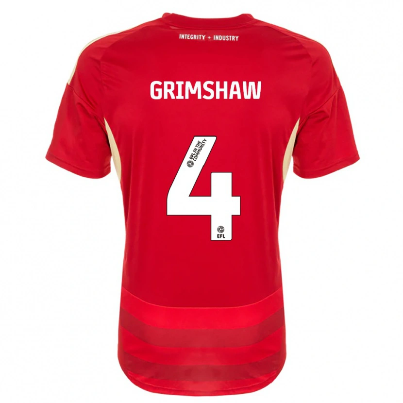 Danxen Kinderen Niamh Grimshaw #4 Rood Wit Thuisshirt Thuistenue 2025/26 T-Shirt België