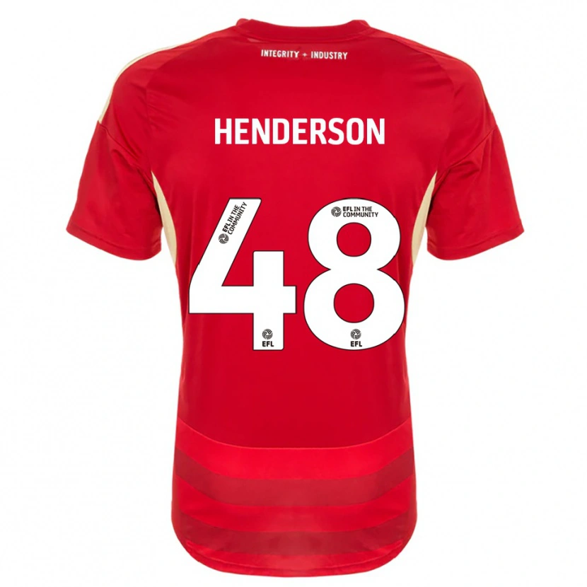 Danxen Kinderen Alfie Henderson #48 Rood Wit Thuisshirt Thuistenue 2025/26 T-Shirt België