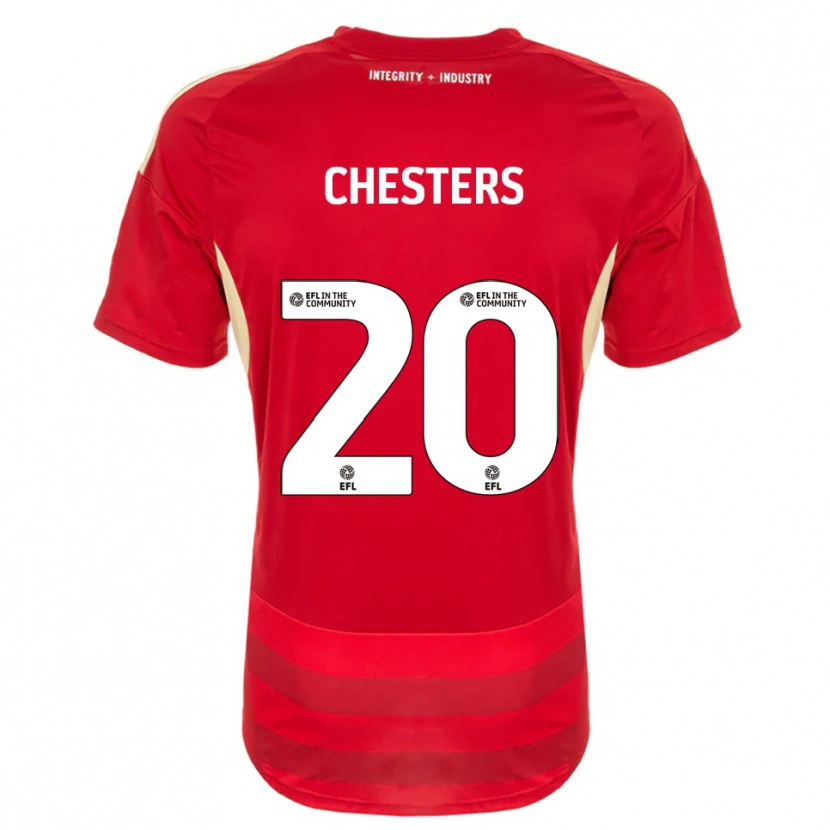 Danxen Kinderen Dan Chesters #20 Rood Wit Thuisshirt Thuistenue 2025/26 T-Shirt België