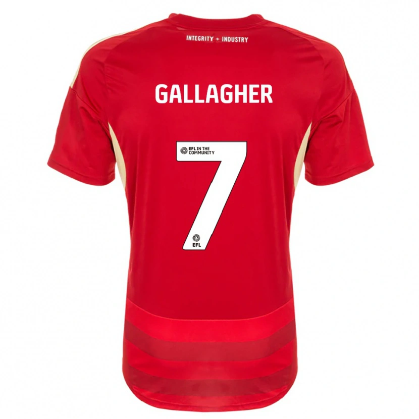 Danxen Kinderen Tamzin Gallagher #7 Rood Wit Thuisshirt Thuistenue 2025/26 T-Shirt België