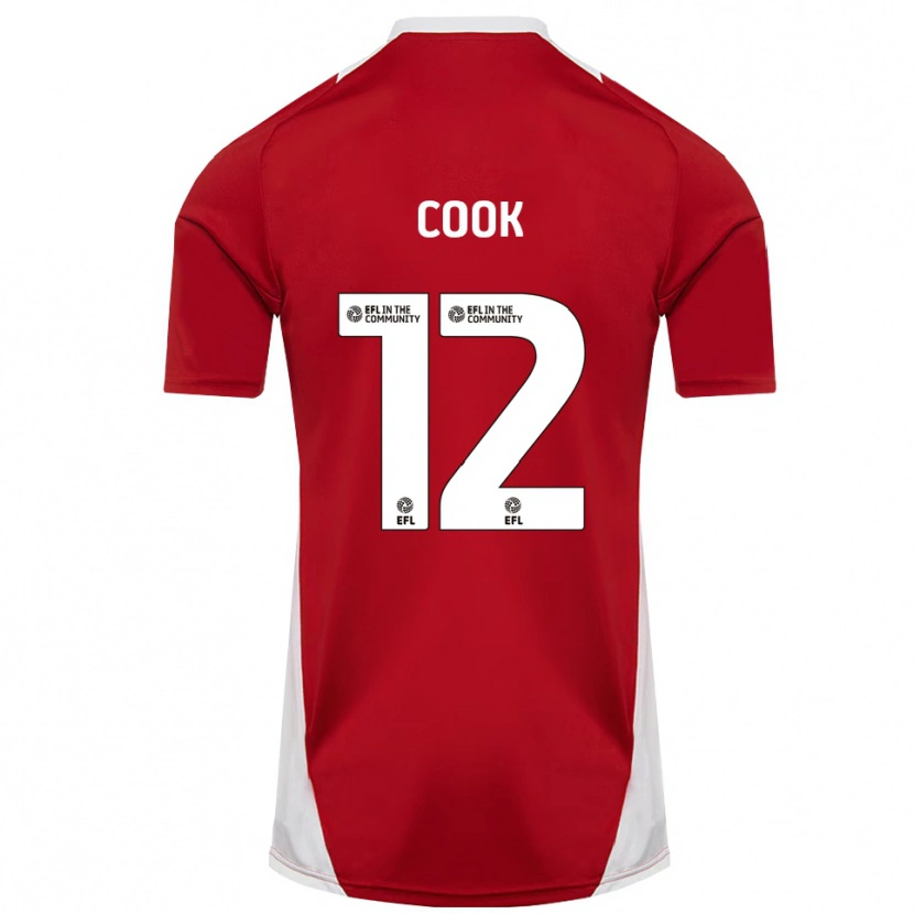 Danxen Kinderen Izzy Cook #12 Rood Wit Goud Thuisshirt Thuistenue 2025/26 T-Shirt België