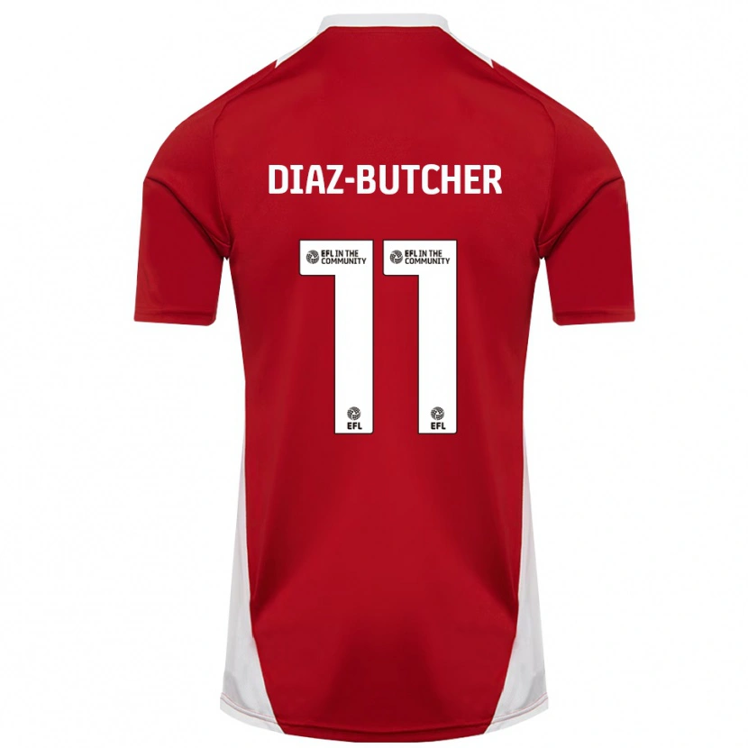 Danxen Kinderen Helena Diaz-Butcher #11 Rood Wit Goud Thuisshirt Thuistenue 2025/26 T-Shirt België