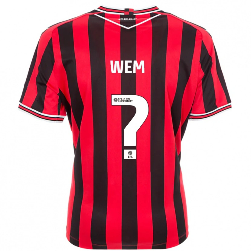 Danxen Kinderen Steph Wem #0 Rood Zwart Thuisshirt Thuistenue 2025/26 T-Shirt België