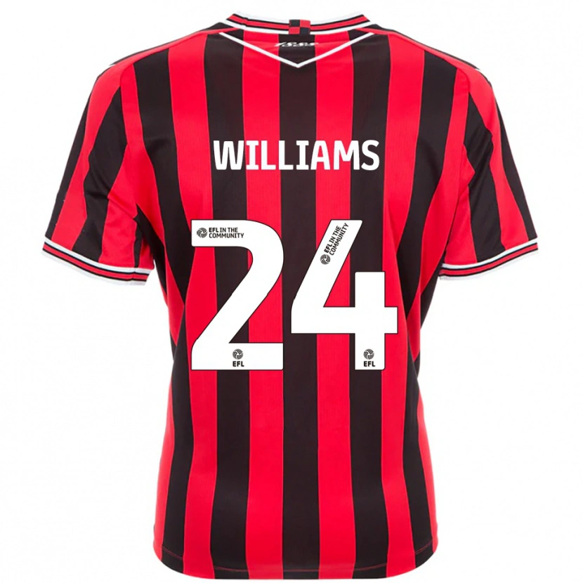 Danxen Kinderen Harry Williams #24 Rood Zwart Thuisshirt Thuistenue 2025/26 T-Shirt België