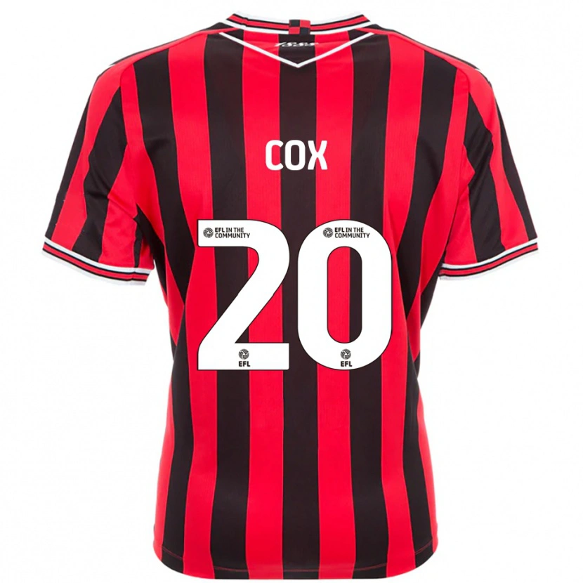 Danxen Kinderen Daniel Cox #20 Rood Zwart Thuisshirt Thuistenue 2025/26 T-Shirt België