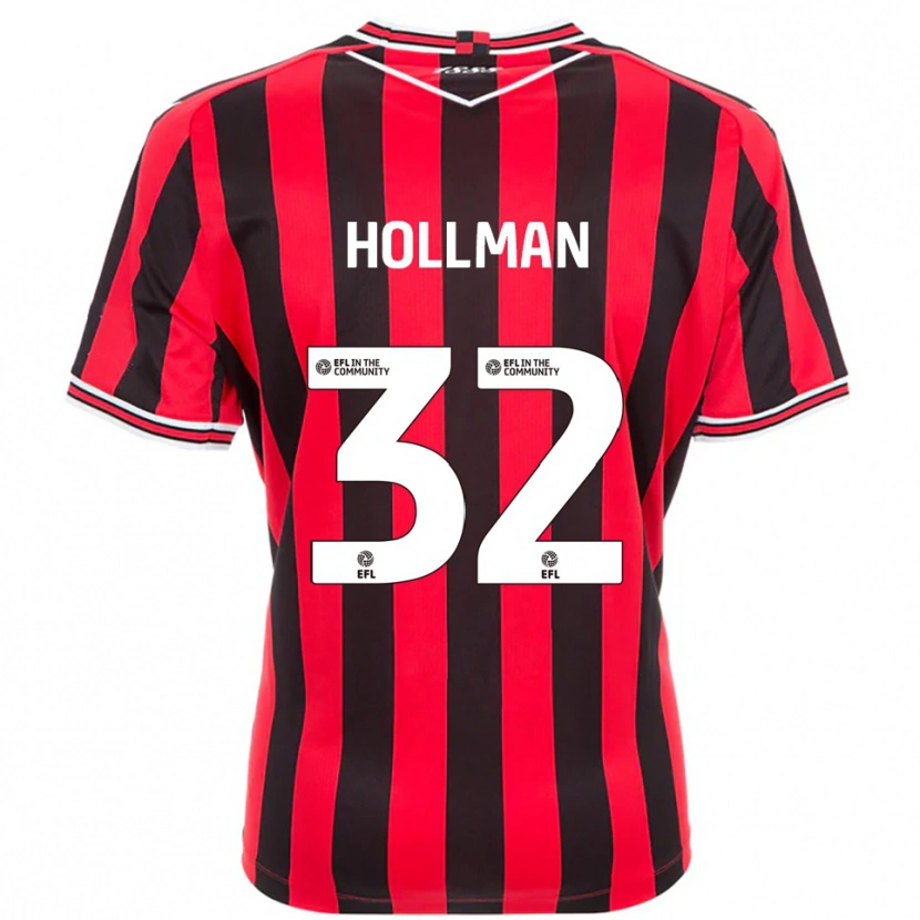 Danxen Kinderen Jake Hollman #32 Rood Zwart Thuisshirt Thuistenue 2025/26 T-Shirt België