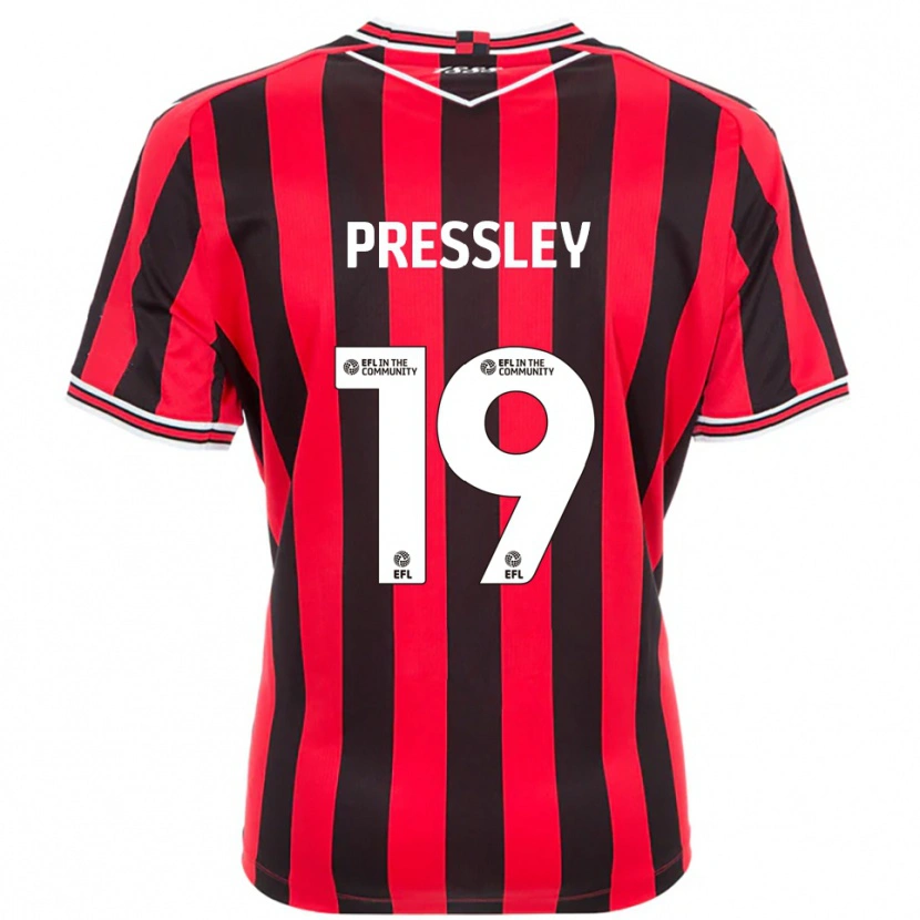 Danxen Kinderen Aaron Pressley #19 Rood Zwart Thuisshirt Thuistenue 2025/26 T-Shirt België