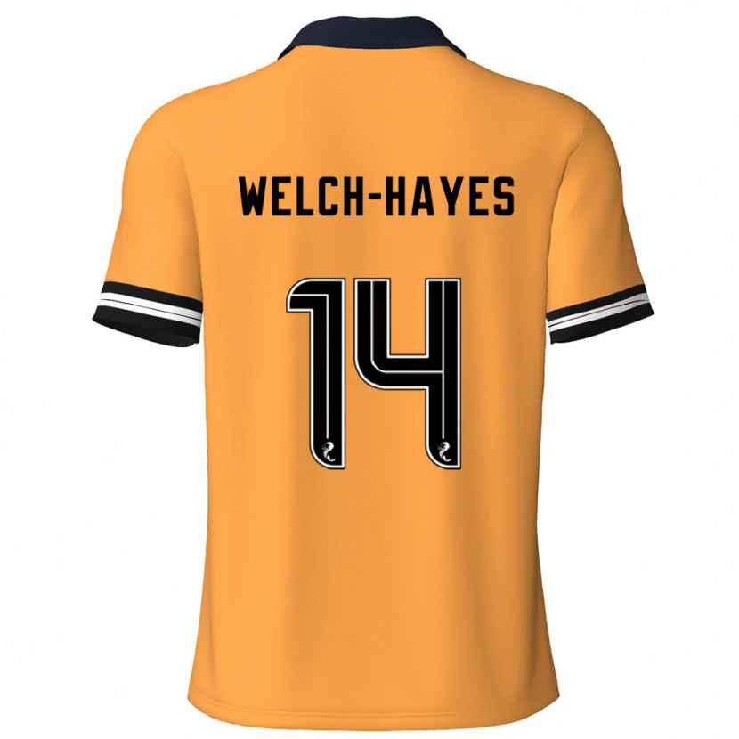 Danxen Kinderen Miles Welch-Hayes #14 Geel Zwart Thuisshirt Thuistenue 2025/26 T-Shirt België