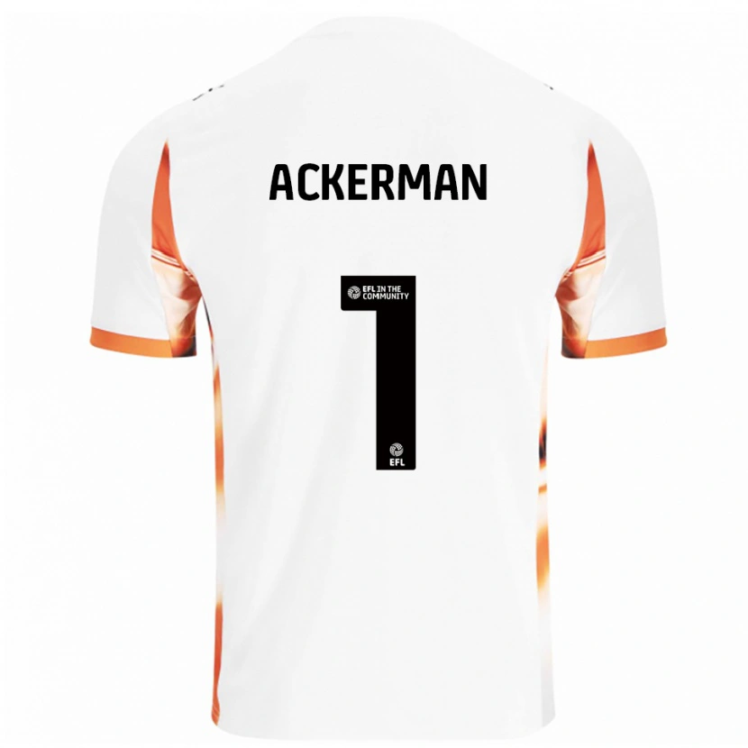 Danxen Kinderen Emily Ackerman #1 Wit Oranje Zwart Uitshirt Uittenue 2025/26 T-Shirt België