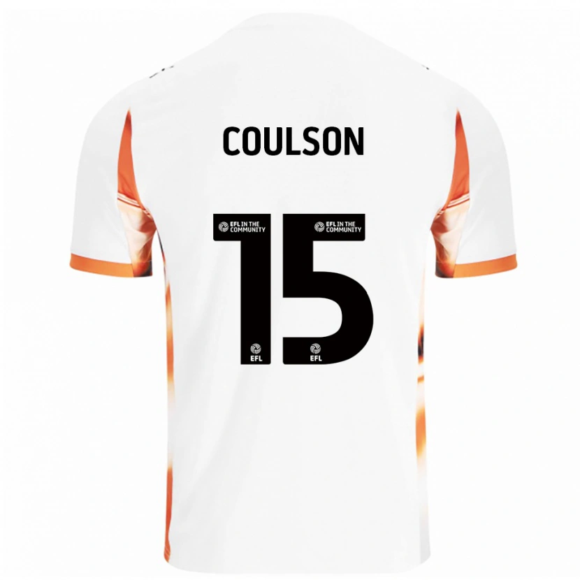 Danxen Kinderen Hayden Coulson #15 Wit Oranje Zwart Uitshirt Uittenue 2025/26 T-Shirt België