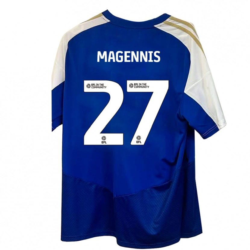 Danxen Kinderen Josh Magennis #27 Blauw Wit Goud Uitshirt Uittenue 2025/26 T-Shirt België