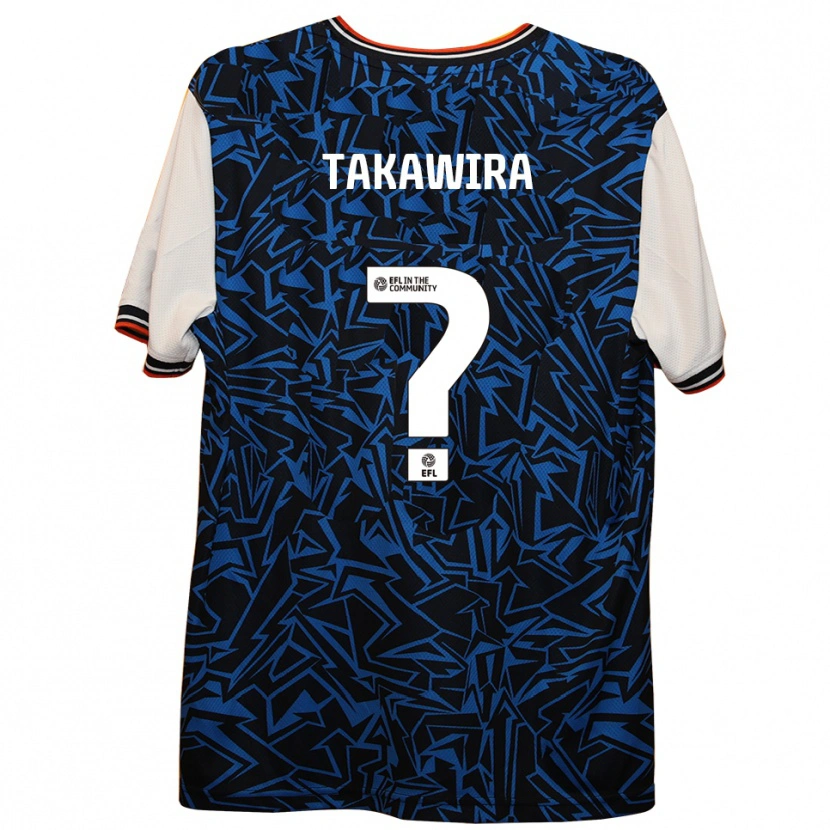 Danxen Kinderen Matthew Takawira #0 Blauw Zwart Wit Uitshirt Uittenue 2025/26 T-Shirt België