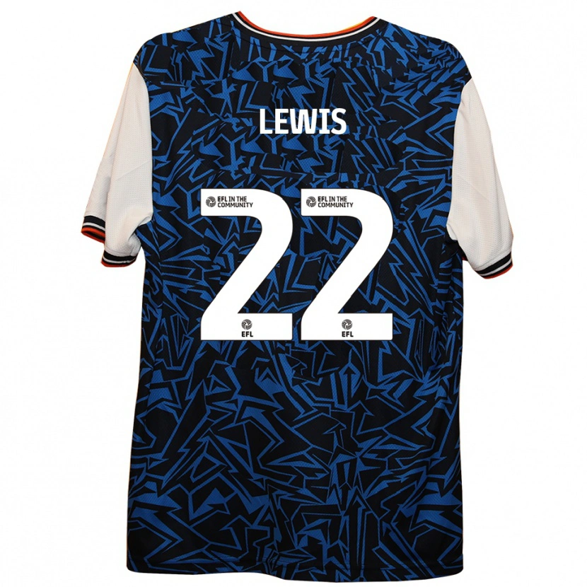 Danxen Kinderen Shanice Lewis #22 Blauw Zwart Wit Uitshirt Uittenue 2025/26 T-Shirt België