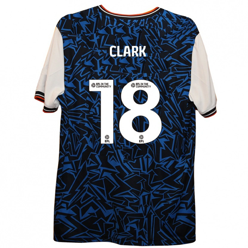 Danxen Kinderen Jordan Clark #18 Blauw Zwart Wit Uitshirt Uittenue 2025/26 T-Shirt België