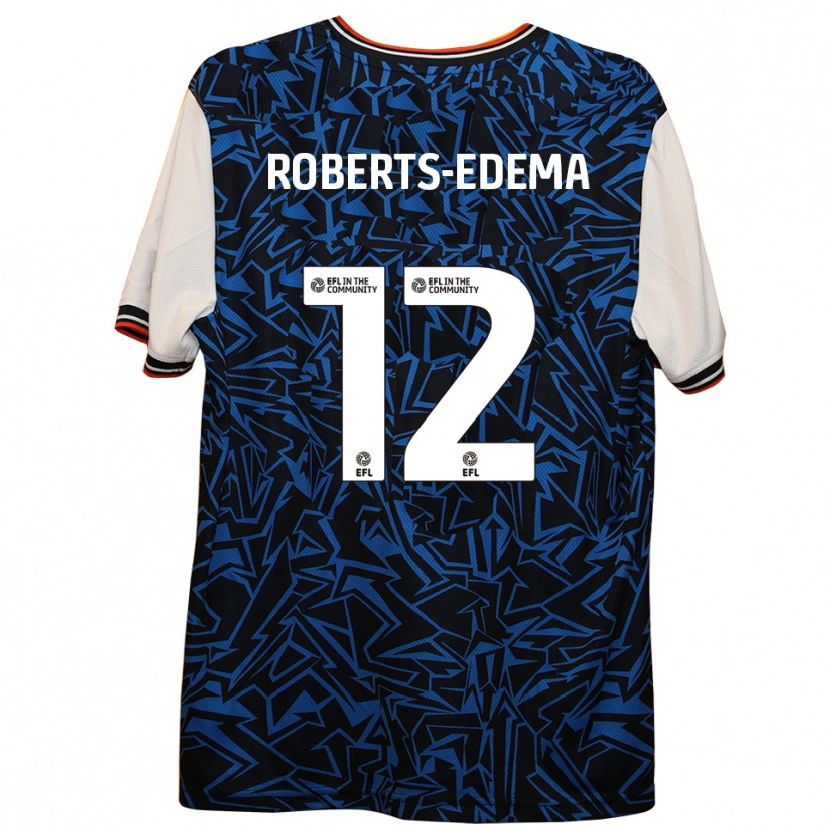 Danxen Kinderen Kyron Roberts-Edema #12 Blauw Zwart Wit Uitshirt Uittenue 2025/26 T-Shirt België