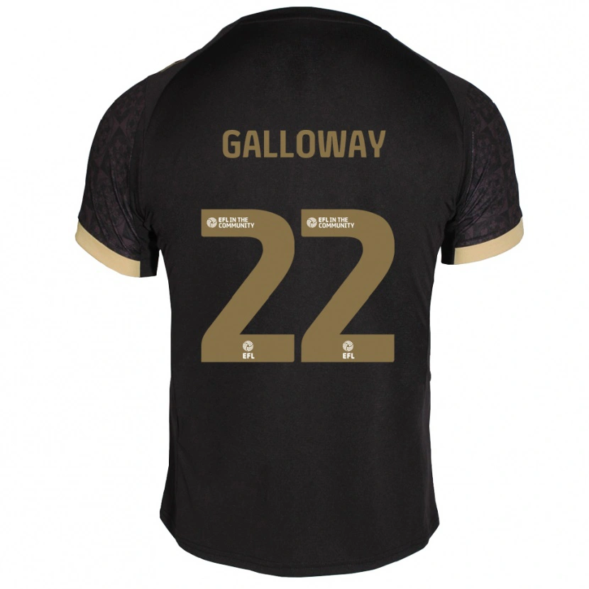 Danxen Kinderen Brendan Galloway #22 Zwart Goud Uitshirt Uittenue 2025/26 T-Shirt België