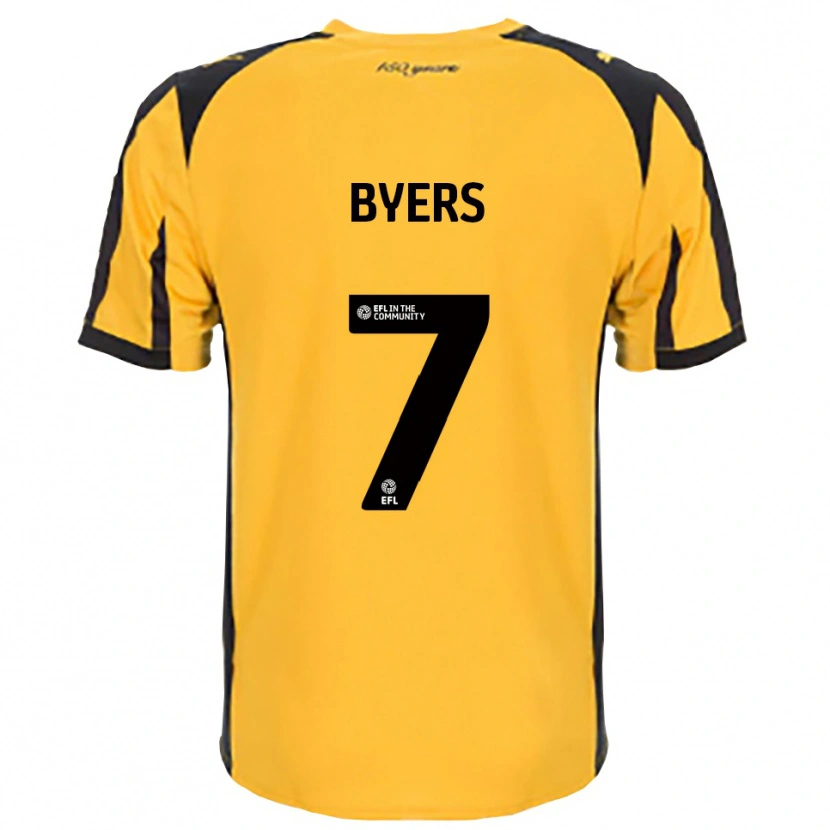 Danxen Kinderen George Byers #7 Oranje Zwart Uitshirt Uittenue 2025/26 T-Shirt België